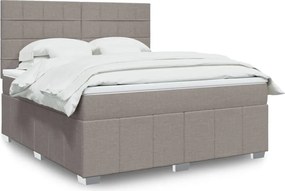 vidaXL Κρεβάτι Boxspring με Στρώμα Taupe 180x200 εκ. Υφασμάτινο