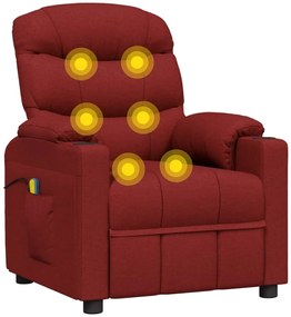 vidaXL Πολυθρόνα Μασάζ Ηλεκτρική Μπορντό Υφασμάτινη