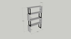 Βιβλιοθήκη Καρυδί CLUZON 80x22x128