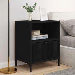VidaXL Κομοδίνο 2 τεμ. Μαύρο 49 x 36 x 61 εκ Επεξεργασμένο ξύλο