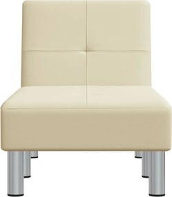 vidaXL Ανάκλιντρο Κρεμ από Συνθετικό Δέρμα