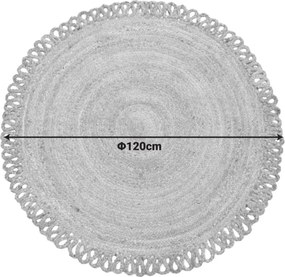Χαλί Prejo Inart γιούτα σε φυσική απόχρωση Φ120x1εκ