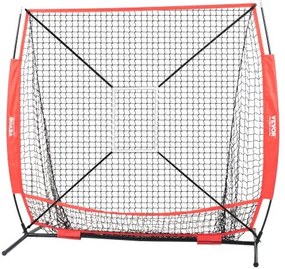 VEVOR 5x5 ft Baseball Softball Practice Net, Portable Baseball Training Net for Hitting Batting Catching Pitching, Backstop Baseball Equipment with Bow Frame, Carry Bag, Strike Zone, Ball, Batting Tee