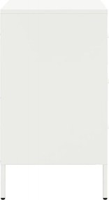 vidaXL Κομοδίνο Λευκό 36x39x68 εκ. από Χάλυβα