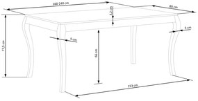 Τραπέζι Houston 1202, Άσπρο, Σκούρα δρυς, 78x80x160cm, 71 kg, Επιμήκυνση, Φυσικό ξύλο καπλαμά, Ξύλο, Ξύλο: Οξιά | Epipla1.gr