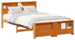 vidaXL Σκελετός Κρεβατιού Καφέ κεριού 140 x 190 cm Μασίφ ξύλο πεύκου