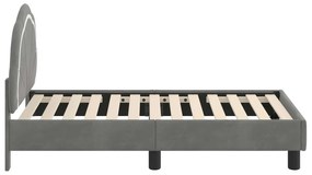 vidaXL Κρεβατική βάση για παιδιά με προσκέφαλο Σκούρο Γκρι 70 x 140 cm