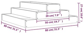 Ζαρντινιέρα Λευκή 80 x 80 x 27 εκ. από Μασίφ Ξύλο Πεύκου - Λευκό