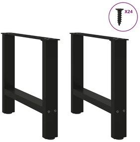 vidaXL Πόδια Τραπεζιού Σαλονιού 2 τεμ. Μαύρα 50x(42-43) εκ. Ατσάλι