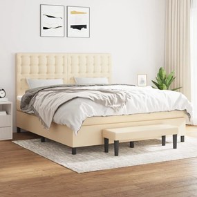 ΚΡΕΒΑΤΙ BOXSPRING ΜΕ ΣΤΡΩΜΑ ΚΡΕΜ 180X200 ΕΚ. ΥΦΑΣΜΑΤΙΝΟ 3136938