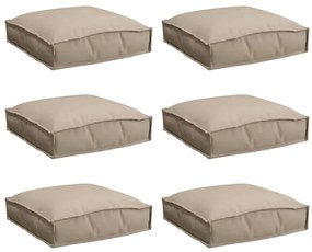 vidaXL Μαξιλάρι παλέτας για κάθισμα 6 pcs Taupe 40 x 40 x 8 εκ.