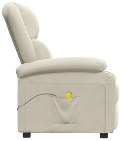 vidaXL Πολυθρόνα Μασάζ Κρεμ Βελούδινη