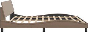 vidaXL Πλαίσιο Κρεβατιού Dover Καπουτσίνο 200x200εκ. Συνθ. Δέρμα
