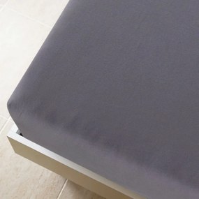 vidaXL Σεντόνι Με Λάστιχο Ανθρακί 140 x 200 εκ. Βαμβακερό Ζέρσεϊ