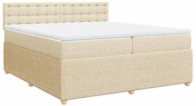 vidaXL Κρεβάτι Boxspring με Στρώμα Κρεμ 200x200 εκ. Υφασμάτινο