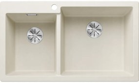 Blanco Pleon 9 Δ Soft White SILGRANIT™ PuraDur™ Γρανιτένιος Νεροχύτης Ένθετος με 2 Γούρνες 86x50cm