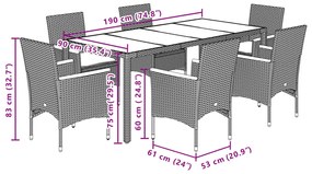 ΣΕΤ ΤΡΑΠΕΖΑΡΙΑΣ ΚΗΠΟΥ 7ΤΕΜ. ΜΑΥΡΟ ΣΥΝΘ.ΡΑΤΑΝ/ΓΥΑΛΙ ΜΕ ΜΑΞΙΛΑΡΙΑ 3278649