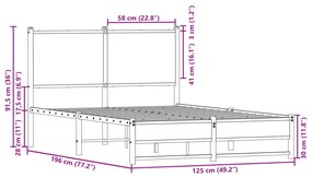 ΠΛΑΙΣΙΟ ΚΡΕΒΑΤΙΟΥ ΜΕ ΚΕΦΑΛΑΡΙ ΚΑΦΕ ΔΡΥΣ 120X190 ΕΚ. ΜΕΤΑΛΛΙΚΟ 4007937