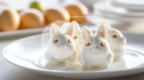 Intra Συλλεκτικό Ξύλινο Παζλ Plywood 4mm - Ειδώλια και αυγά λαγουδάκι του Πάσχα στο πιάτο Σε Ξύλινο Κουτί - Διαστάσεις: 10x10 cm – 25 κομμάτια