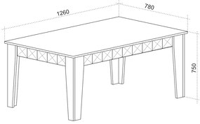 Τραπέζι Δείπνου Nica, 126x78x75, Genomax