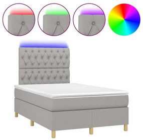 ΚΡΕΒΑΤΙ BOXSPRING ΜΕ ΣΤΡΩΜΑ &amp; LED ΑΝ.ΓΚΡΙ 120X200 ΕΚ ΥΦΑΣΜΑΤΙΝΟ 3135661