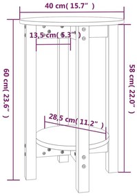 Τραπεζάκι Σαλονιού Μαύρο Ø 40x60 εκ από Μασίφ Ξύλο Πεύκου - Μαύρο