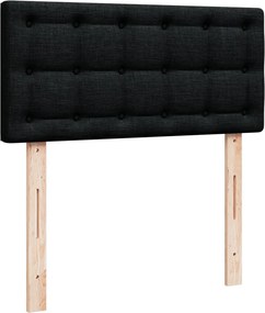 vidaXL Κρεβάτι Boxspring με Στρώμα Μαύρο 90x190 εκ.Υφασμάτινο