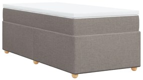 Κρεβάτι Boxspring με Στρώμα Taupe 80x200 εκ. Υφασμάτινο - Μπεζ-Γκρι