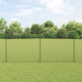 vidaXL Φράχτης με Στήλες. Γκρι 1.5 x 10 m Ατσάλι