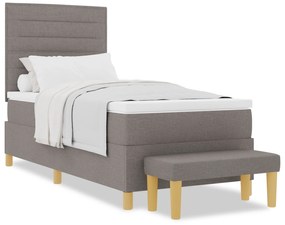 vidaXL Box Spring Κρεβάτι με Στρώμα & Πάγκο Ταύρου 90x190 εκ. Ύφασμα