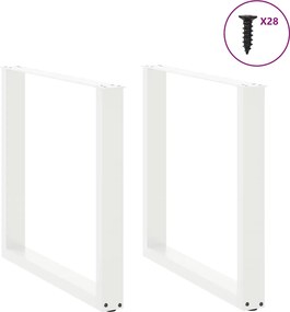 vidaXL Πόδια Τραπεζαρίας σε Σχήμα U 2 τεμ. Λευκά 80x(72-73) εκ. Ατσάλι