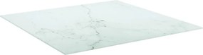 vidaXL Επιφάνεια Τραπεζιού Λευκή 80x80εκ 6 χιλ Ψημ. Γυαλί Μαρμ. Σχέδιο