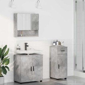 vidaXL Σετ Επίπλων Μπάνιου 3 pcs Γκρι σκυροδέματος 61 x 35 x 64 εκ.