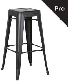 RELIX Σκαμπό Bar-Pro, Στοιβαζόμενο, Μέταλλο Βαφή Μαύρο Matte 43x43 H.76cm Ε5190,1Μ