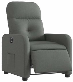 vidaXL Πολυθρόνα Ανακλινόμενη Ηλεκτρική Σκούρο Γκρι Υφασμάτινη