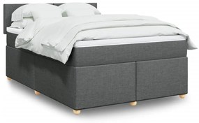 ΚΡΕΒΑΤΙ BOXSPRING ΜΕ ΣΤΡΩΜΑ ΣΚΟΥΡΟ ΓΚΡΙ 160X200 ΕΚ ΥΦΑΣΜΑΤΙΝΟ 3289025