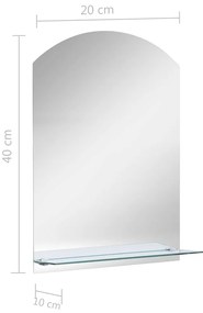 vidaXL Καθρέφτης Τοίχου με Ράφι 20 x 40 εκ. από Ψημένο Γυαλί