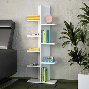 Βιβλιοθήκη Tree Megapap χρώμα λευκό 45x21,4x121,8εκ.
