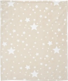 BLANKET CORAL 85/100 CM BEIGE WITH STARS