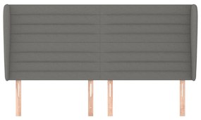 Κεφαλάρι με Πτερύγια Σκούρο Γκρι 163x23x118/128 εκ. Υφασμάτινο 3118103