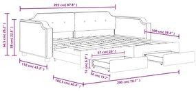 Καναπές Κρεβάτι Συρόμενος Taupe 100x200εκ. Υφασμάτινος Συρτάρια - Μπεζ-Γκρι