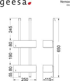 Geesa Frame 8902 Black - Κρεμαστη Μπουκαλοθηκη Καμπινας