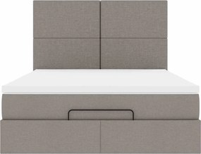 vidaXL Κρεβάτι-Μπαλκόνι με Στρώμα, Ύφασμα 140x190 εκ., Μπεζ
