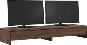 vidaXL Βάση Οθόνης με Συρτάρια Καφέ Δρυς 100x27x15 εκ. Επεξεργ. Ξύλο