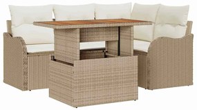 vidaXL Σετ Καναπέ Κήπου 5 pcs μπεζ και κρεμ 100 x 55 x 73 εκ