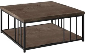 Τραπέζι Σαλονιού Zenn 618BLY1138 90x90x40cm Walnut-Black