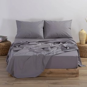 Σεντόνι Basic Light Grey Nef-Nef Υπέρδιπλο 240x270cm Χωρίς Λάστιχο 100% Βαμβάκι