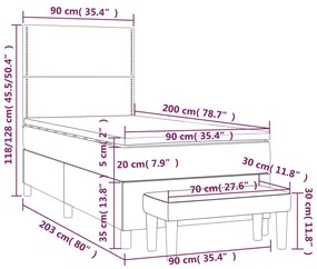 ΚΡΕΒΑΤΙ BOXSPRING ΜΕ ΣΤΡΩΜΑ ΜΑΥΡΟ 90X200 ΕΚ. ΥΦΑΣΜΑΤΙΝΟ 3136487