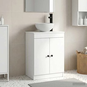 vidaXL Καθρέφτης μπάνιου με νιπτήρα Λευκό 54 x 35 x 83 εκ