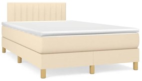 Κρεβάτι Boxspring με Στρώμα Κρεμ 120x190 εκ. Υφασμάτινο - Κρεμ